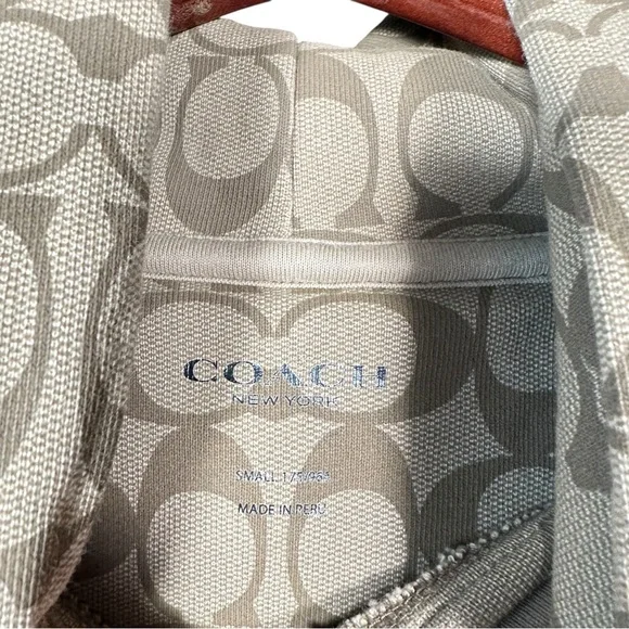 COACH Signature Monogram Terry Cotton Hoodie - Picture 7 of 9